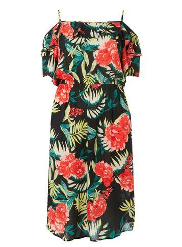 Dorothy Perkins *dp Curve Black Cold Shoulder Midi Dress