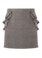 Dorothy Perkins Petite Grey Check Ruffle Skirt