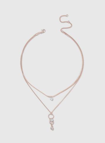 Dorothy Perkins Rose Gold Simple Multi Row Choker Necklace Pack