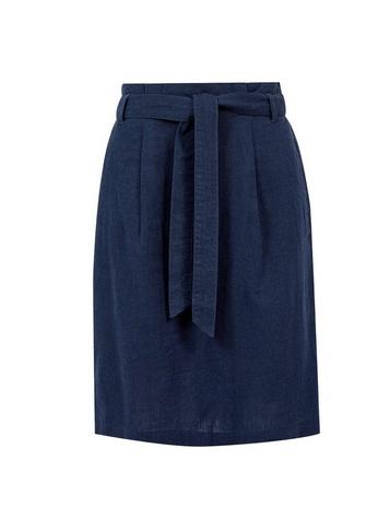 Dorothy Perkins *tall Navy Linen Look Skirt