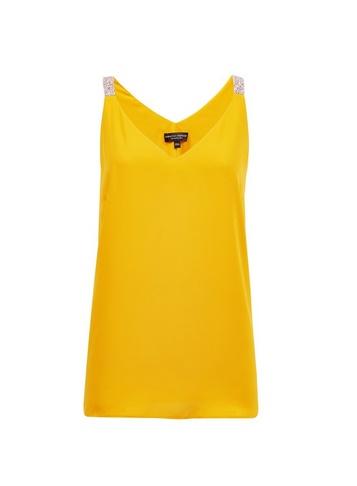 Dorothy Perkins Yellow Glitter Strap Camisole Top