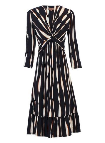 *jolie Moi Multi Coloured Wave Knot Front Skater Dress