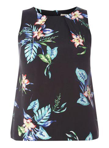 Dorothy Perkins *billie & Blossom Petite Black Tropical Shell Top