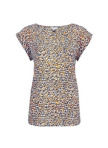 Billie & Blossom Multi Colour Leopard Print Turn Back Cuff Shell Top