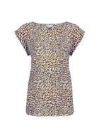 Billie & Blossom Multi Colour Leopard Print Turn Back Cuff Shell Top