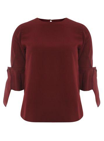 Dorothy Perkins Burgundy Port Tie Detail Top