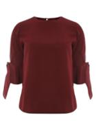 Dorothy Perkins Burgundy Port Tie Detail Top