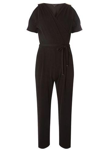 Dorothy Perkins Black Wrap Detail Hardware Jumpsuit