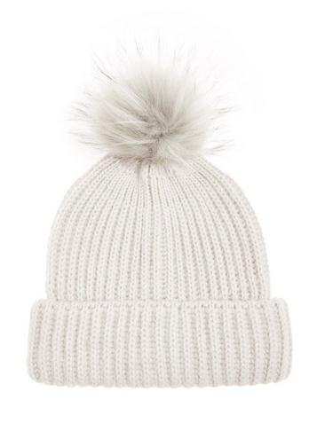 *quiz Grey Pom Pom Knitted Hat