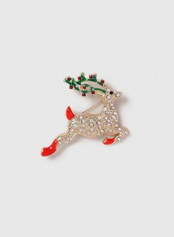 Dorothy Perkins Multi Colour Reindeer Brooch