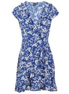 Dorothy Perkins *izabel London Blue Floral Wrap Tea Dress