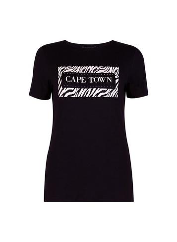 Dorothy Perkins Black 'capetown' Motif T-shirt