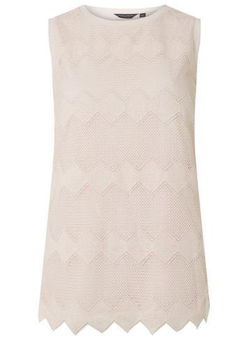 Dorothy Perkins *tall Blush Zig Zag Lace Shell Top