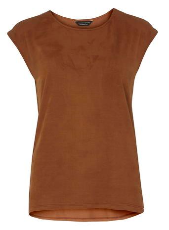 Dorothy Perkins Tan Suedette Front Tee