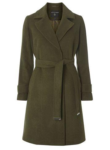 Dorothy Perkins Khaki Belted Wrap Coat
