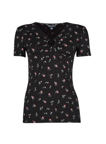 Dorothy Perkins *tall Black Rose Print Ring Top