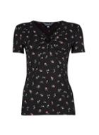 Dorothy Perkins *tall Black Rose Print Ring Top