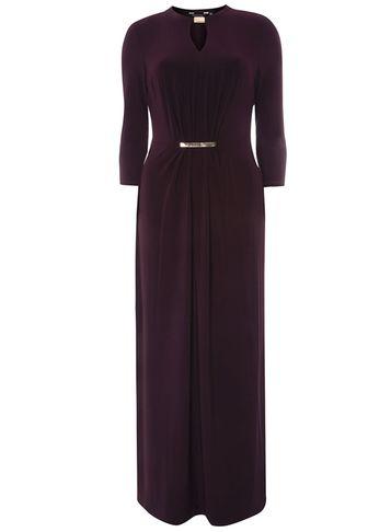 Dorothy Perkins Blackcurrant Pleat Front Maxi Dress