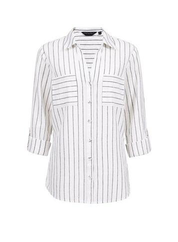 Dorothy Perkins White Striped Linen Shirt