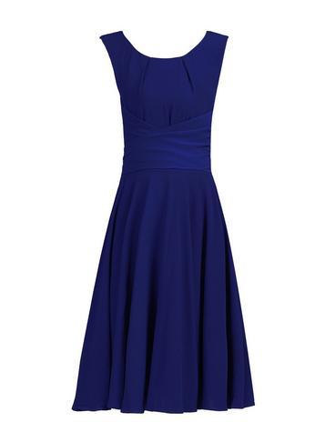Dorothy Perkins *royal Blue Wrap Belt Skater Dress