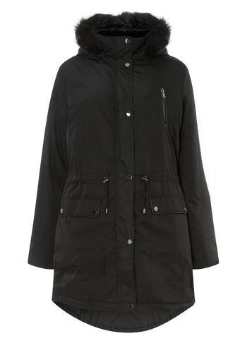 Dorothy Perkins *dp Curve Black Parka Coat