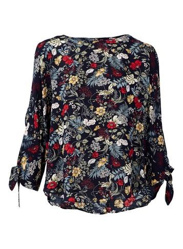 *izabel London Navy Floral Print Blouse