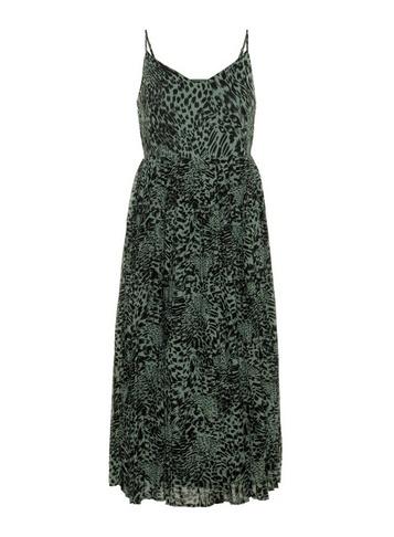 *vero Moda Green Printed Pleated Dress