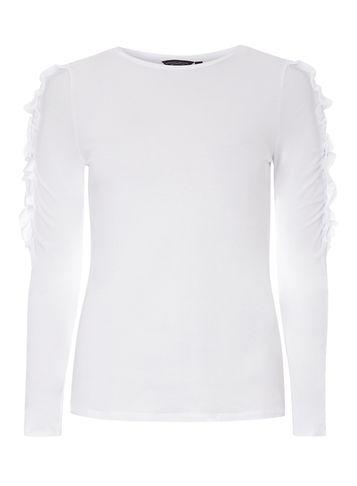 Dorothy Perkins White Gathered Frill Sleeve Top