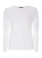 Dorothy Perkins White Gathered Frill Sleeve Top
