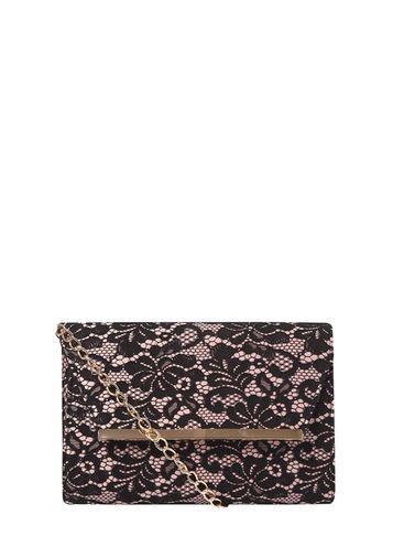Dorothy Perkins Black Lace Magdot Clutch Bag