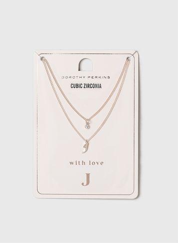 Dorothy Perkins Rose Gold Initial J Necklace