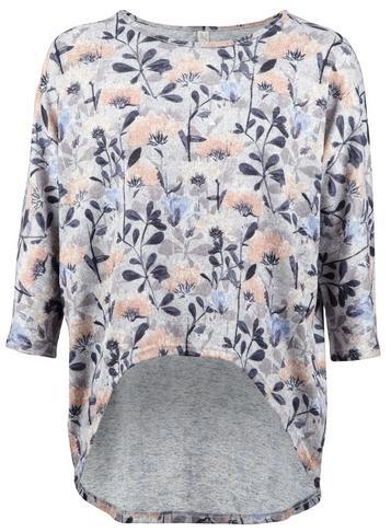 Dorothy Perkins *izabel London Grey Floral Dip Hem Top