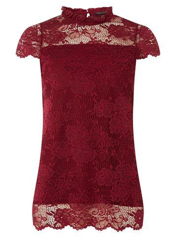 Dorothy Perkins Burgundy Formal Lace T-shirt