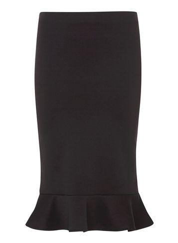 Dorothy Perkins Black Peplum Scuba Pencil Skirt