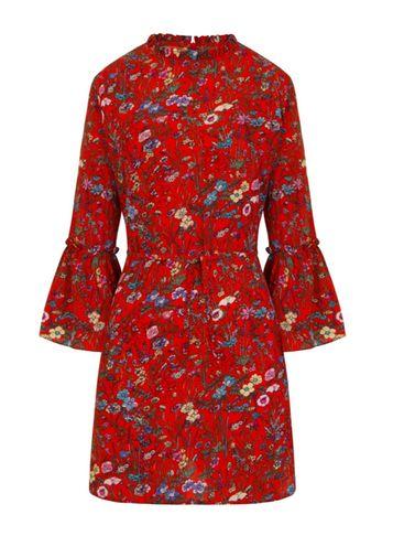 Dorothy Perkins *girls On Film Red Floral Based Print Shift Dress