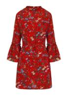 Dorothy Perkins *girls On Film Red Floral Based Print Shift Dress