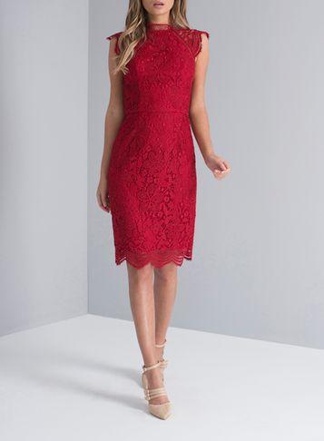 Dorothy Perkins *chi Chi London Berry Crochet Bodycon Dress