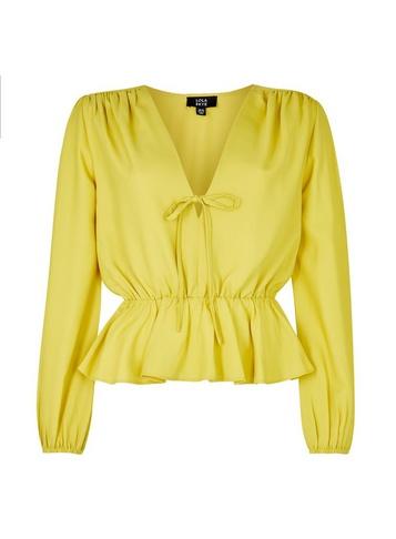 Dorothy Perkins *lola Skye Yellow Front Tie Top