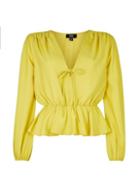 Dorothy Perkins *lola Skye Yellow Front Tie Top
