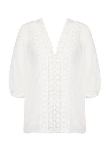Dorothy Perkins *quiz Cream Batwing Crochet Lace Back Top
