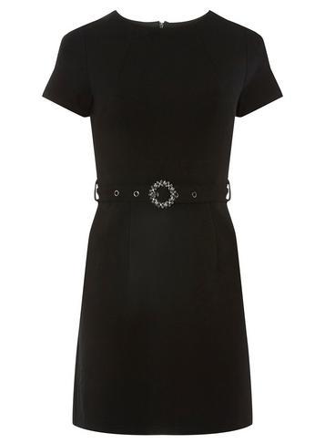 Dorothy Perkins Petite Black Buckle Shift Dress