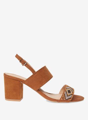 Dorothy Perkins Tan Skittle Beaded Sandals