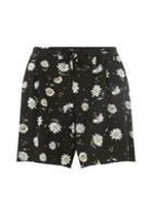 Dorothy Perkins Black Daisy Print Tie Waisted Shorts