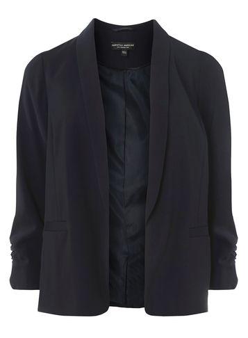 Dorothy Perkins Navy Ruched Sleeve Blazer