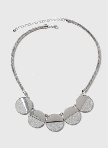 Dorothy Perkins Half Glitter Circle Necklace