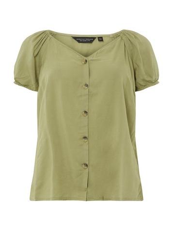 Dorothy Perkins Khaki Button Through Top
