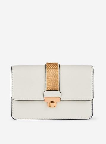 Dorothy Perkins White Patent Mini Cross Body Bag