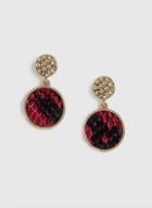 Dorothy Perkins Pink Snake Print Disc Earrings