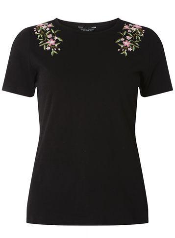 Dorothy Perkins Black Floral Embroidered T-shirt