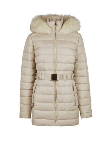 Dorothy Perkins *tall Champagne Short Luxed Padded Coat